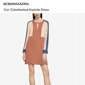 BCBGMaxAzria Rust and Cream Dress